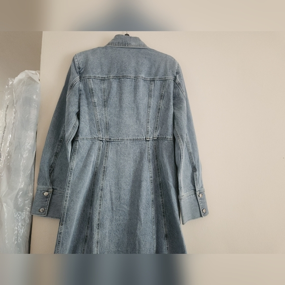 H&M denim maxi dress front buttons denim blue washed sz M BNWT - Picture 11 of 13